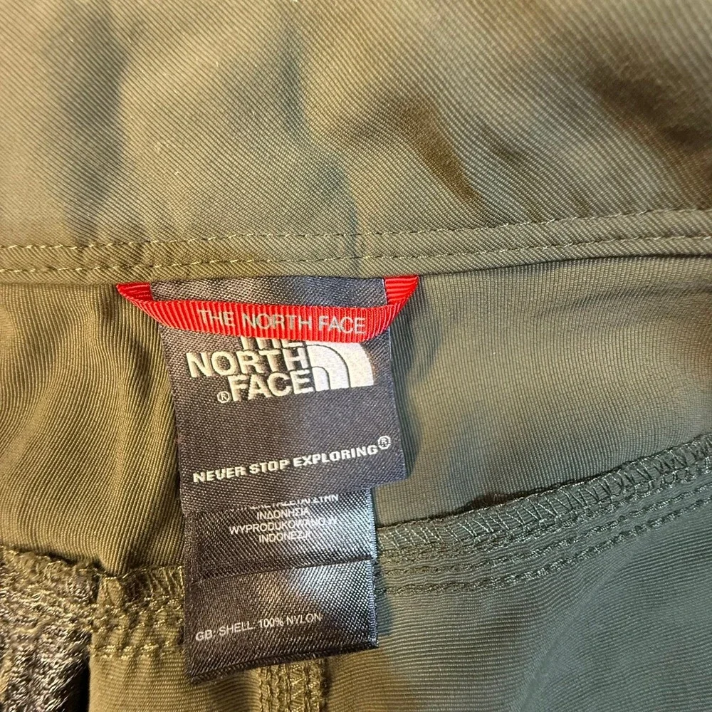 The North‎ Face Mens Cargo Shorts Olive Green Nylon Hiking Utility Size 36